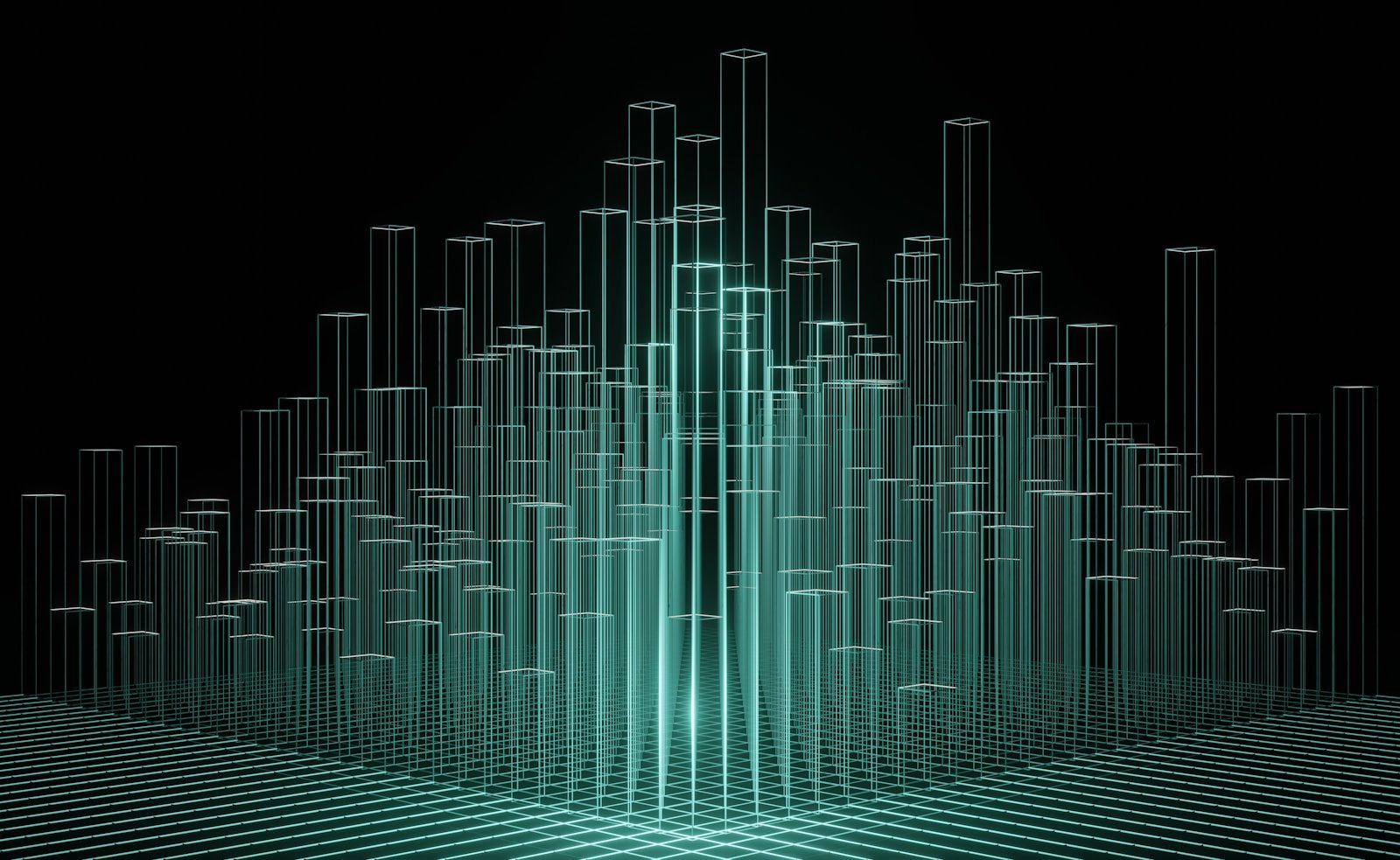 an abstract image of a city made up of lines
